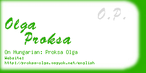 olga proksa business card